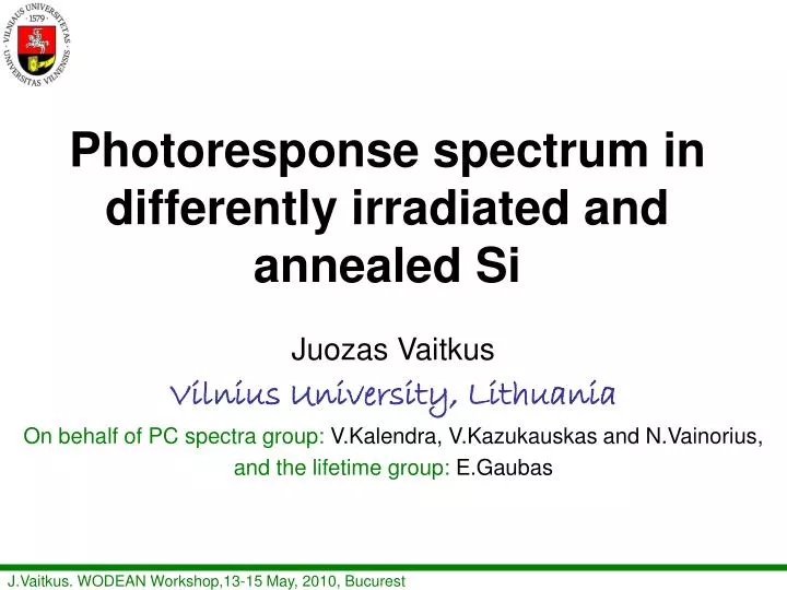 photoresponse spectrum in differently irradiated and annealed s i