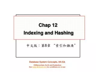 Chap 12 Indexing and Hashing