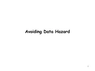 Avoiding Data Hazard
