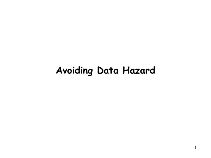 avoiding data hazard