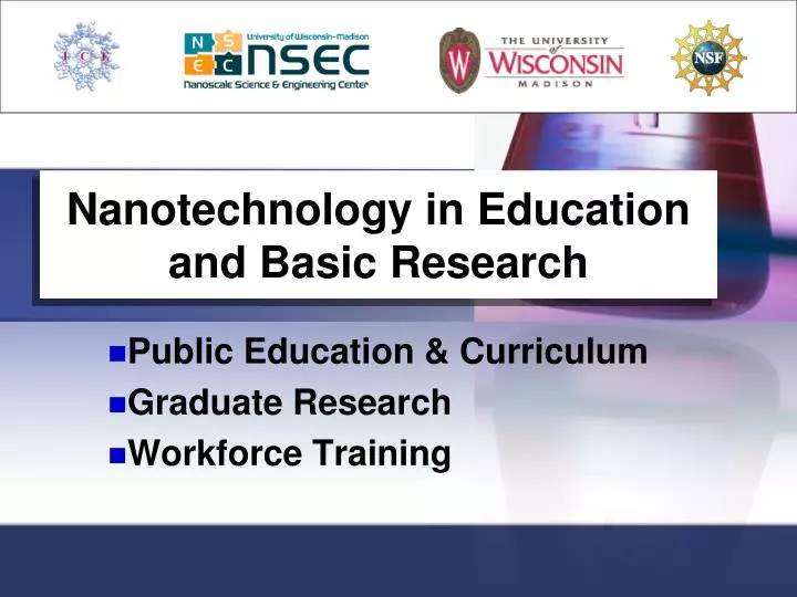 nanotechnology in education and basic research