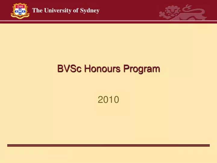bvsc honours program