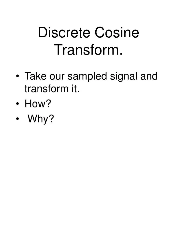 discrete cosine transform
