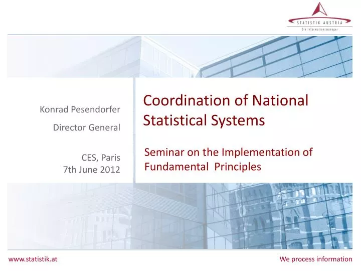 coordination of national statistical systems