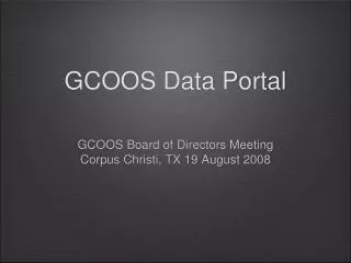 GCOOS Data Portal