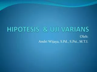 hipotesis uji varians
