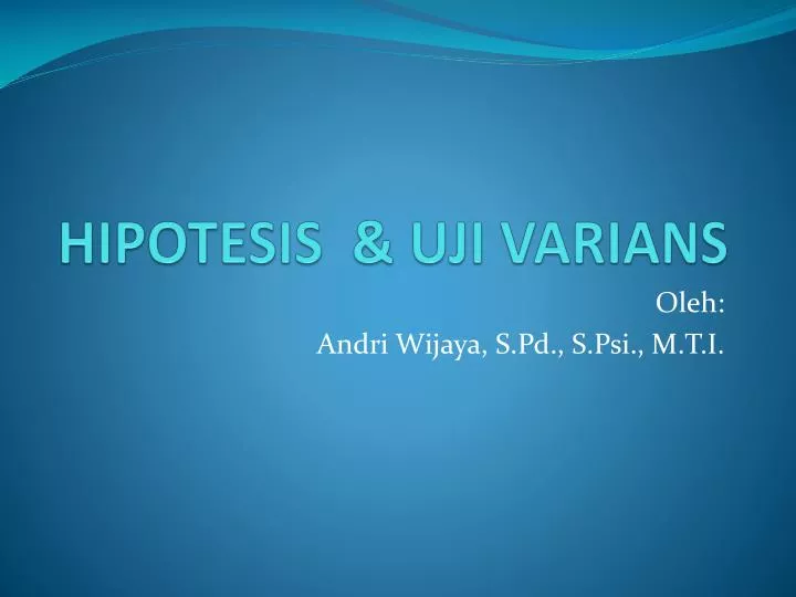 hipotesis uji varians