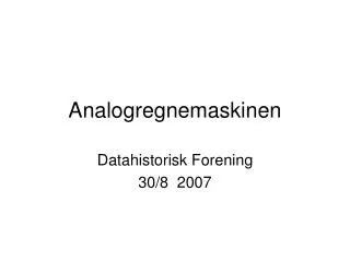 analogregnemaskinen