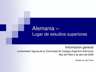 alemania lugar de estudios superiores