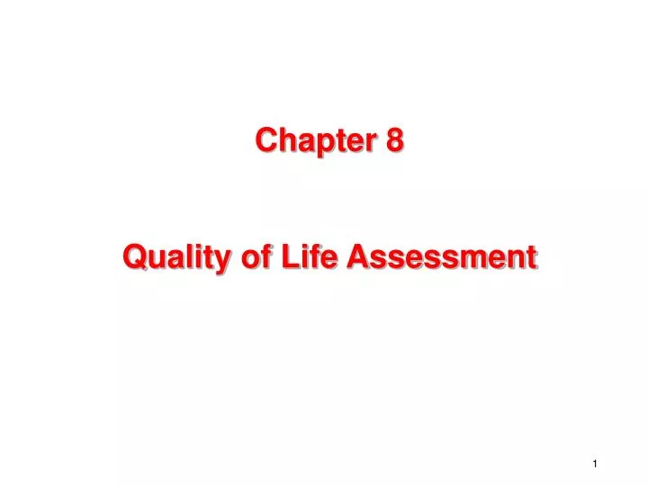 chapter 8 quality of life assessment