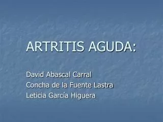 artritis aguda