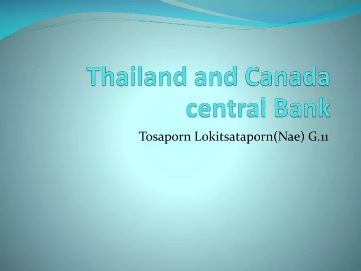 thailand and canada central bank