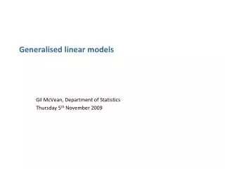 Generalised linear models