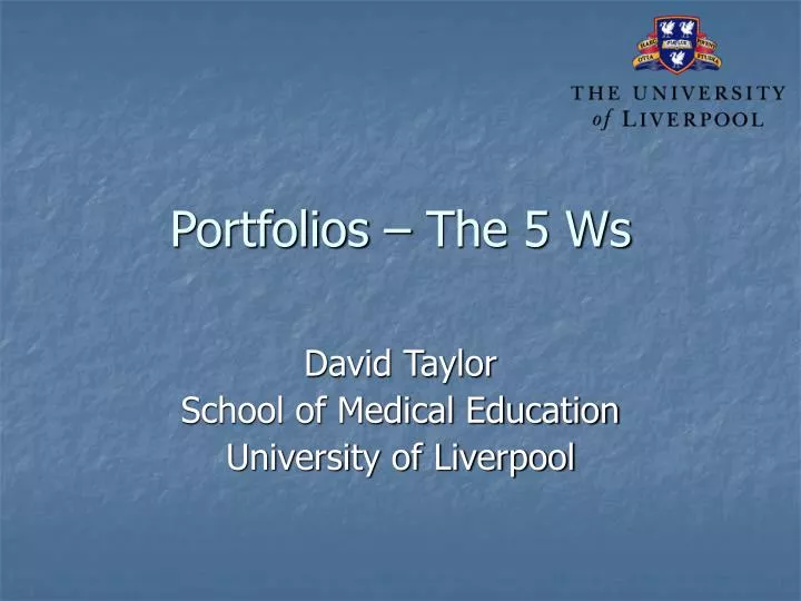portfolios the 5 ws