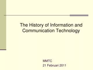 the history of i nformation and communication technology