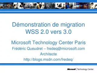 d monstration de migration wss 2 0 vers 3 0