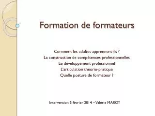 formation de formateurs
