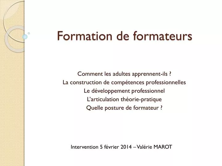 formation de formateurs