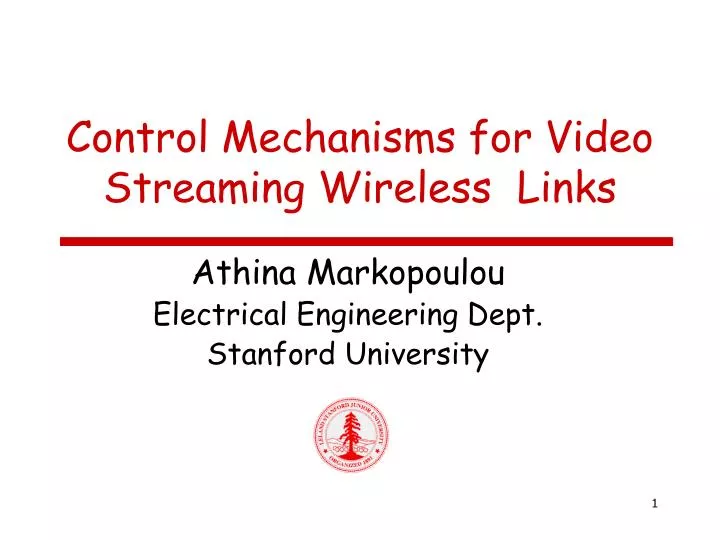 control mechanisms for video streaming wireless links