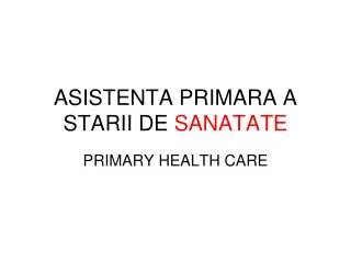 asistenta primara a starii de sanatate