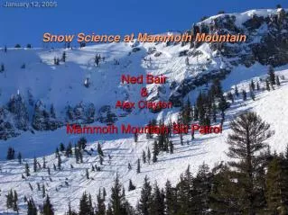 Snow Science at Mammoth Mountain