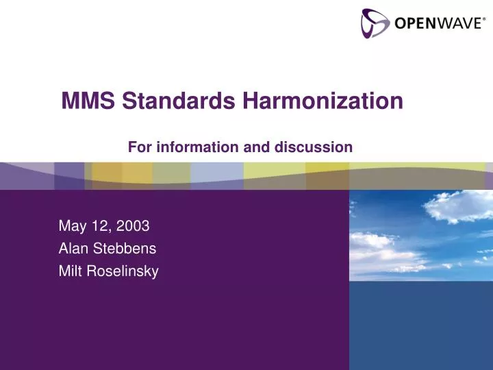 mms standards harmonization