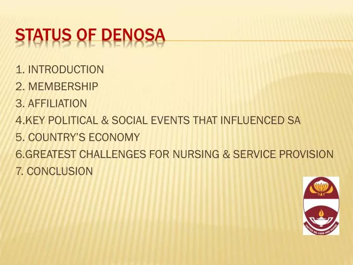 status of denosa