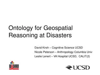 Ontology for Geospatial Reasoning at Disasters