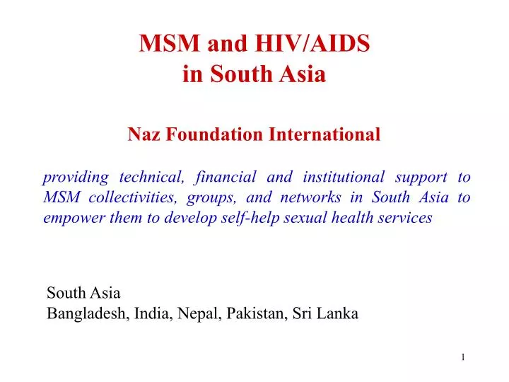 msm and hiv aids in south asia