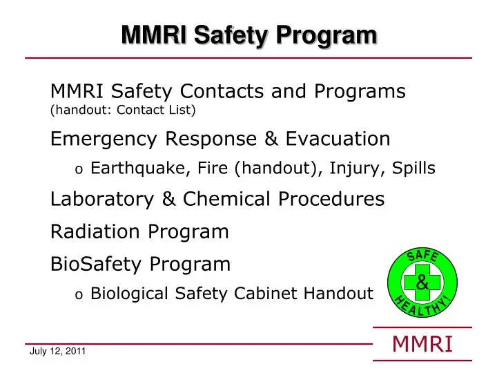 mmri safety program