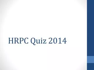 HRPC Quiz 2014