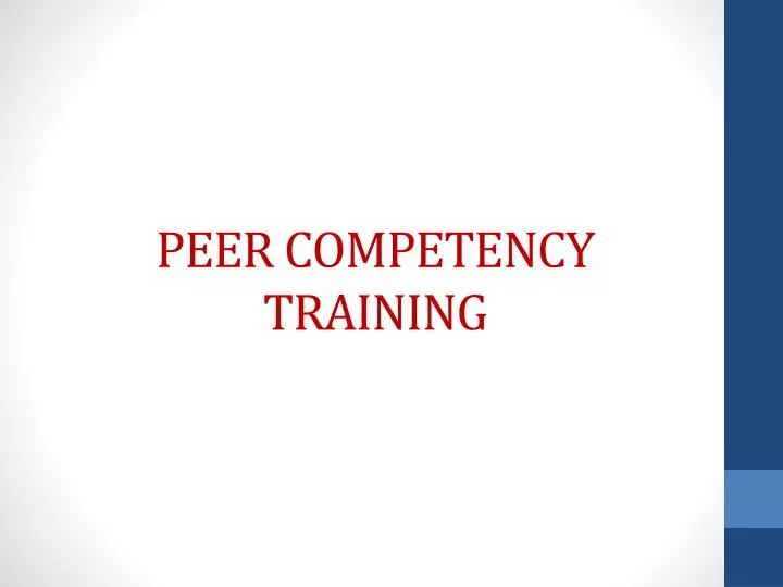 peer competency training