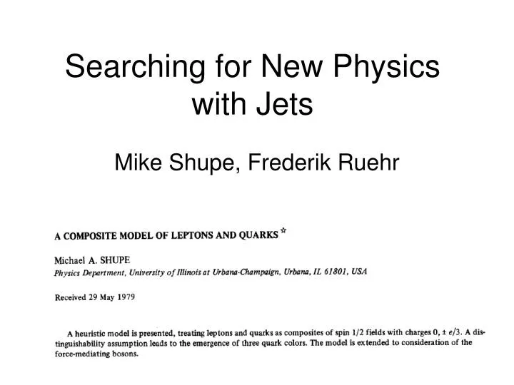 searching for new physics with jets