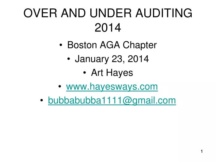 over and under auditing 2014