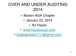 OVER AND UNDER AUDITING 2014