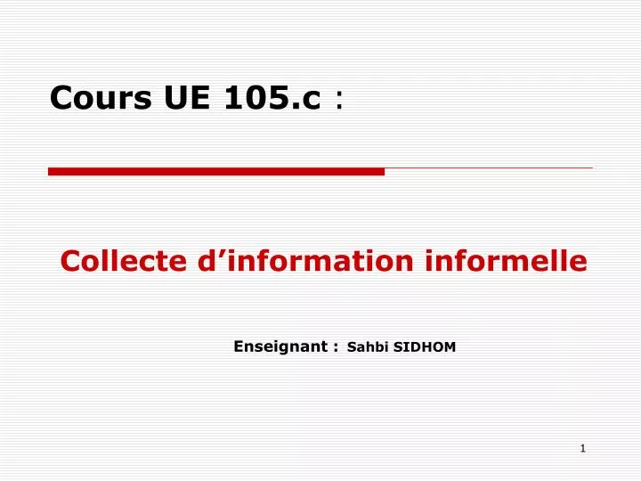 cours ue 105 c