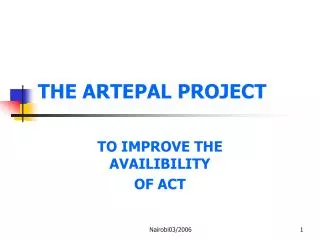 THE ARTEPAL PROJECT