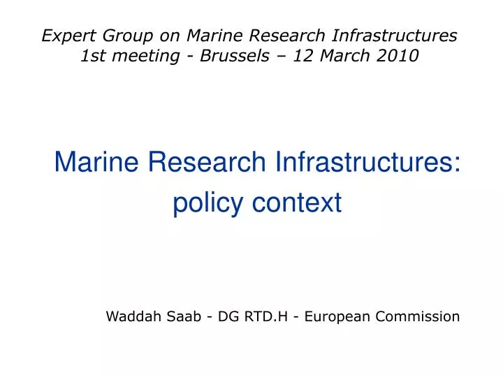 marine research infrastructures policy context