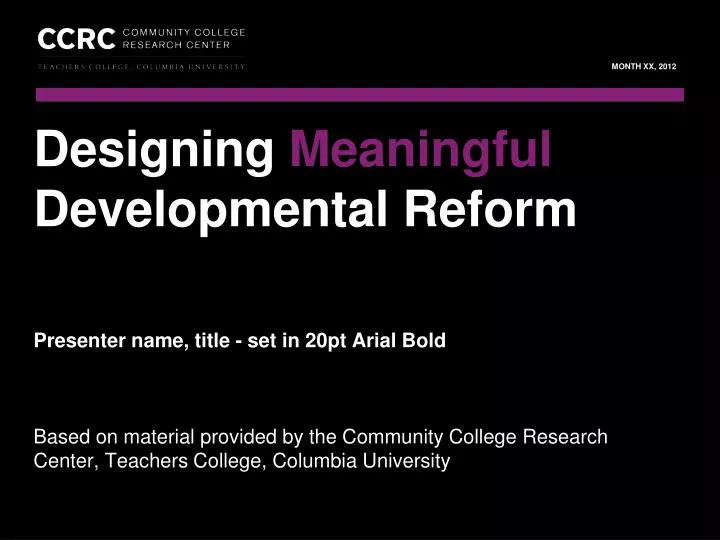 designing meaningful developmental reform