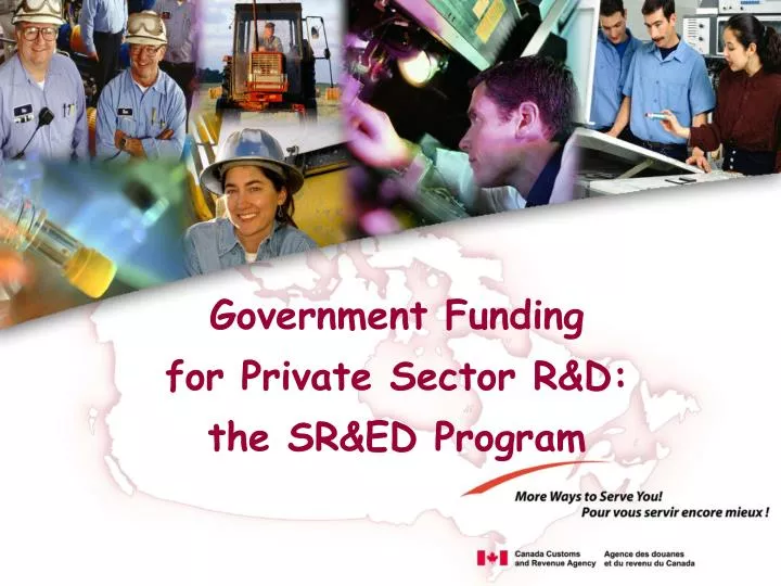 government funding for private sector r d the sr ed program