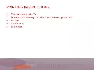 PRINTING INSTRUCTIONS: The cards are a set of 5.