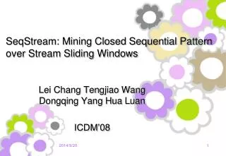 SeqStream: Mining Closed Sequential Pattern over Stream Sliding Windows