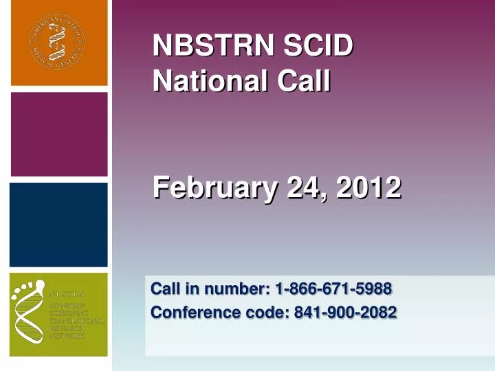 nbstrn scid national call february 24 2012