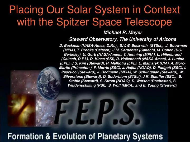 placing our solar system in context with the spitzer space telescope