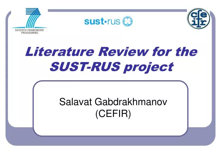 literature review for the sust rus project