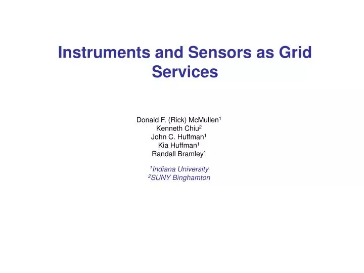 instruments and sensors as grid services