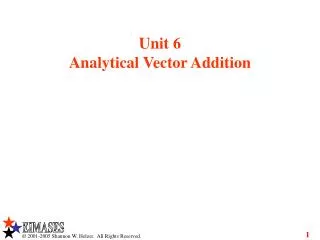 Unit 6 Analytical Vector Addition