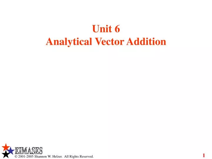 unit 6 analytical vector addition