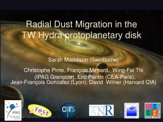Radial Dust Migration in the TW Hydra protoplanetary disk