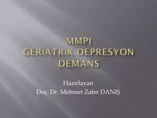 mmpi ger atr k depresyon demans